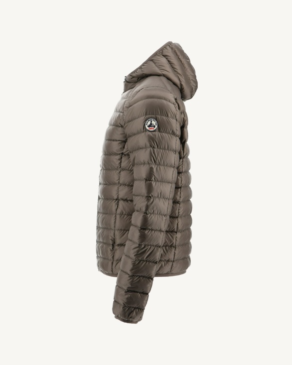 Lightweight Hooded Down Jacket Taupe Nico Jott UK