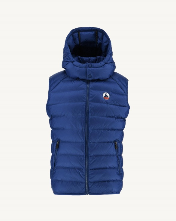 Jott UK Dark Denim Extreme Cold Sleevless Down Jacket Silver