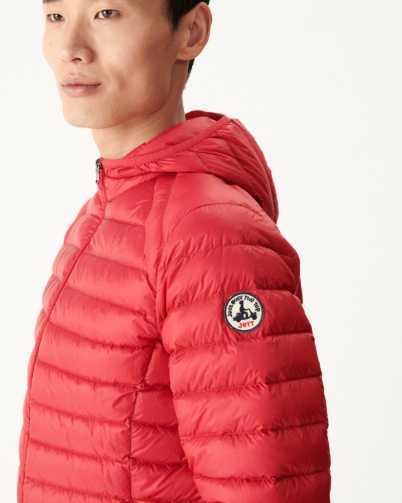 Jott UK Lightweight Hooded Down Jacket Rouge Nico