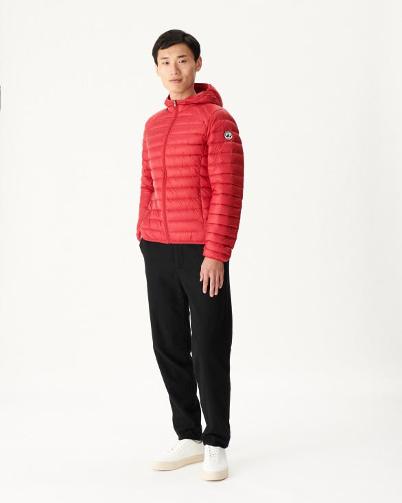 Jott UK Lightweight Hooded Down Jacket Rouge Nico