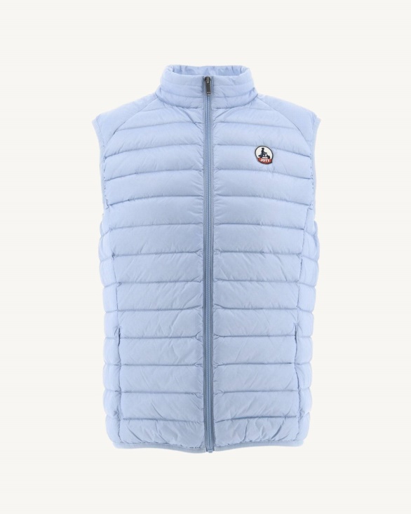 Soft Blue Sleevless Down Jacket Tom Jott UK