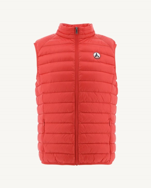Fire Red Sleevless Down Jacket Tom Jott UK