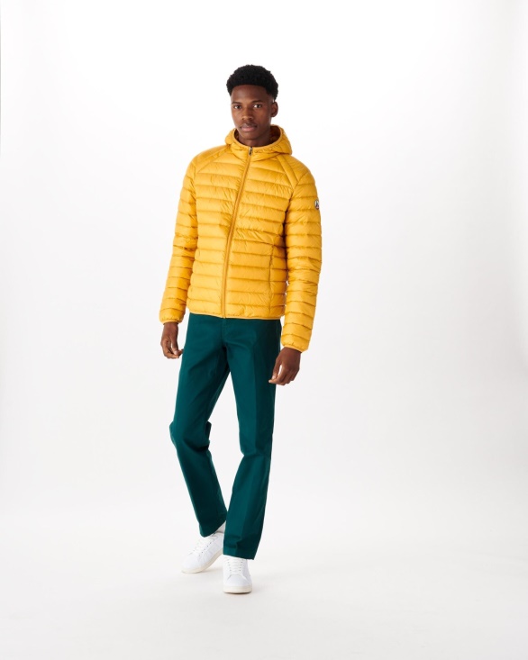 Jott UK Lightweight Hooded Down Jacket Moutarde Nico