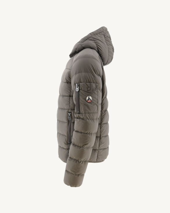 Taupe Extreme Cold Hooded Down Jacket Adrien Jott UK