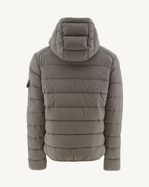 Taupe Extreme Cold Hooded Down Jacket Adrien Jott UK