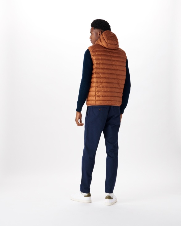 Jott UK Hooded Sleeveless Down Jacket Caramel Pat