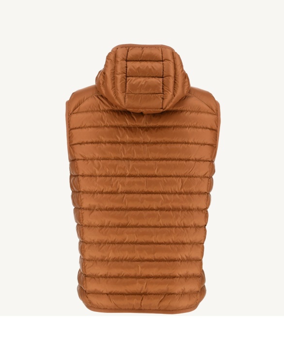 Jott UK Hooded Sleeveless Down Jacket Caramel Pat