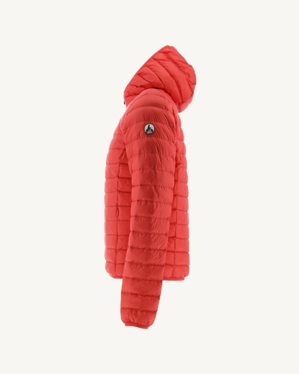 Jott UK Fire Red Lightweight Down Jacket Nico