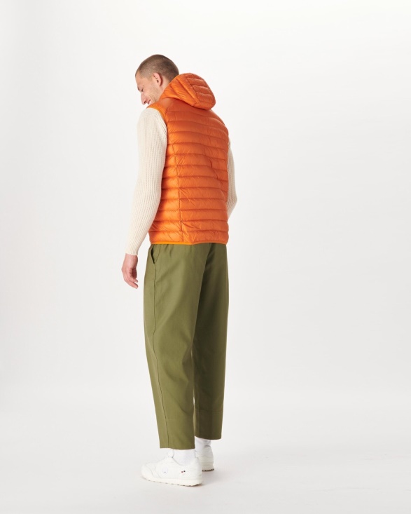 Jott UK Hooded Sleeveless Down Jacket Orange Pat