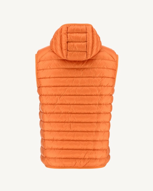 Jott UK Hooded Sleeveless Down Jacket Orange Pat