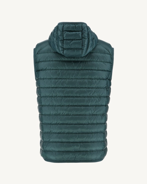 Hooded Sleeveless Down Jacket Vert Fonce Pat Jott UK