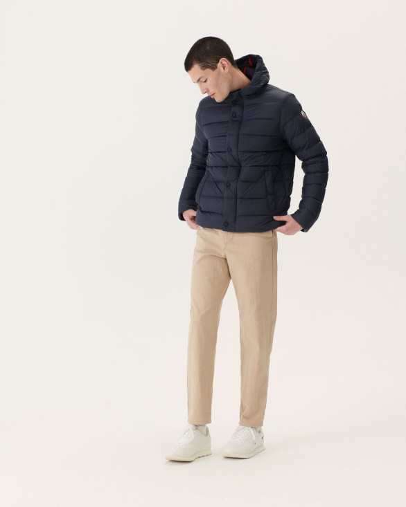 Jott UK Navy Jorge Hooded Puffer Jacket