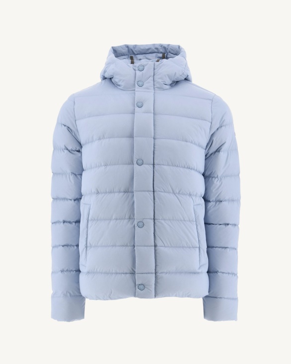 Soft Blue Jorge Hooded Puffer Jacket Jott UK