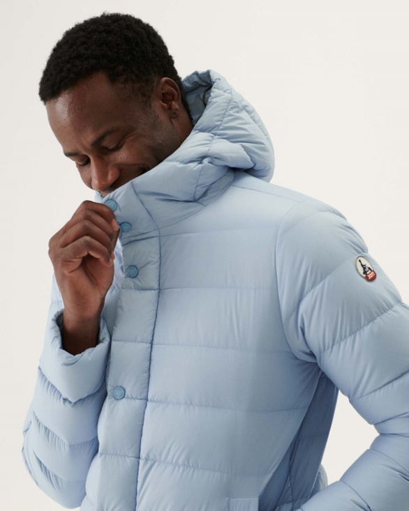 Soft Blue Jorge Hooded Puffer Jacket Jott UK