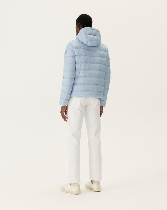 Soft Blue Jorge Hooded Puffer Jacket Jott UK