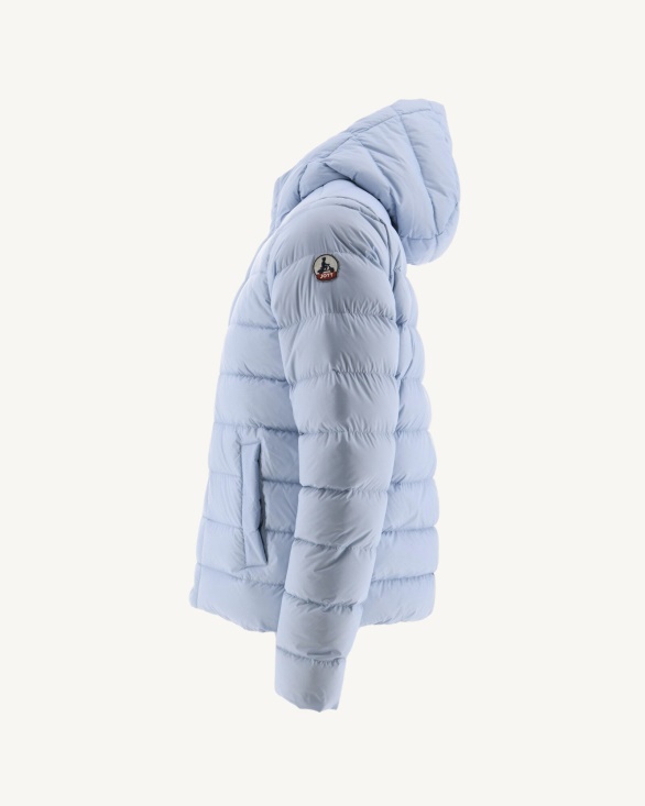 Soft Blue Jorge Hooded Puffer Jacket Jott UK
