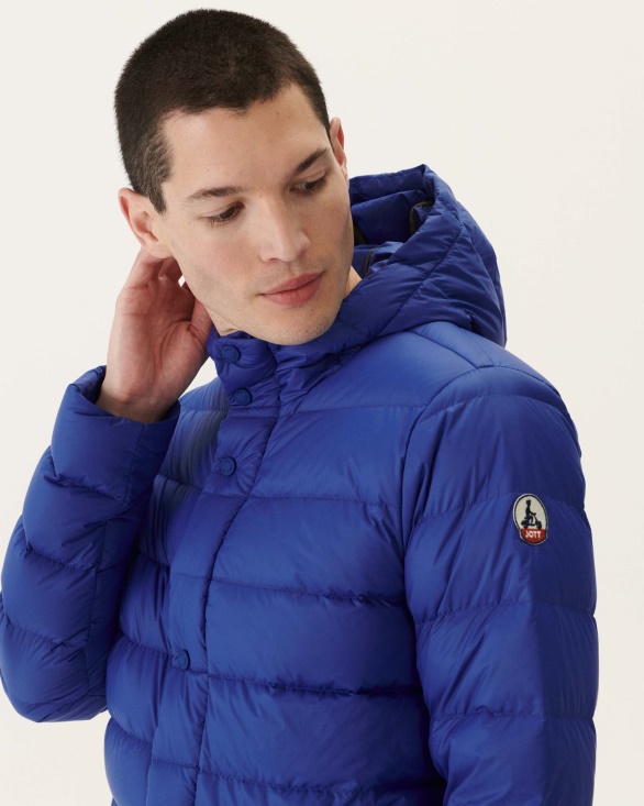 Jott UK Dark Denim Jorge Hooded Puffer Jacket