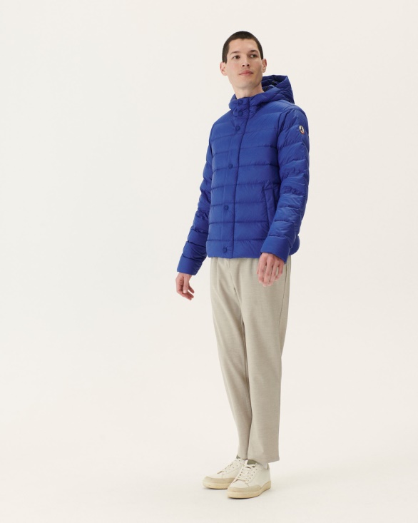 Jott UK Dark Denim Jorge Hooded Puffer Jacket
