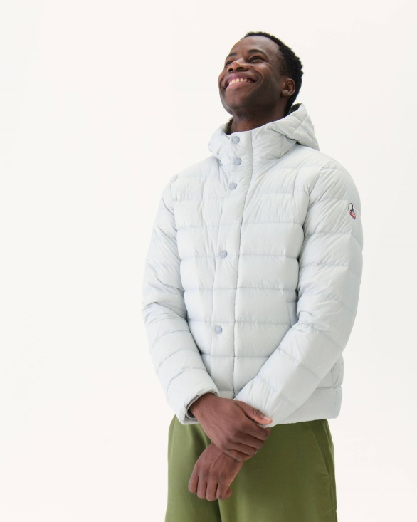 Soft Grey Jorge Hooded Puffer Jacket Jott UK