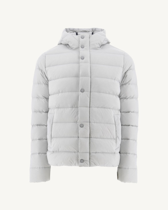 Soft Grey Jorge Hooded Puffer Jacket Jott UK