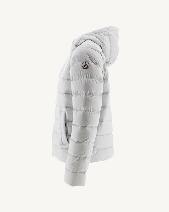 Soft Grey Jorge Hooded Puffer Jacket Jott UK