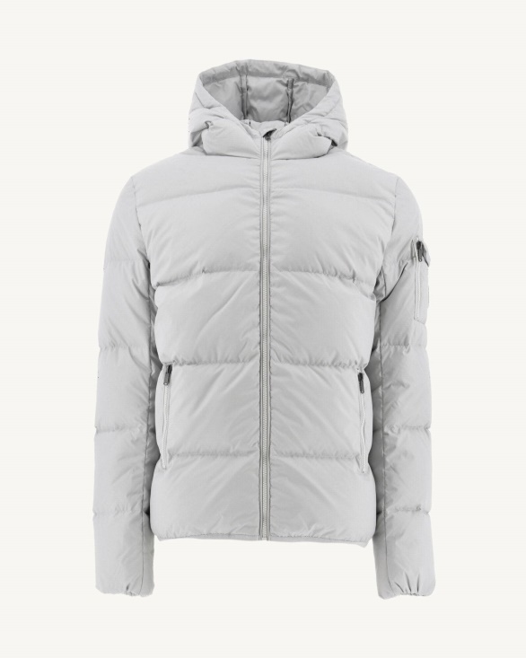Soft Grey Toledo Extreme Cold Hooded Puffer Jacket Jott UK