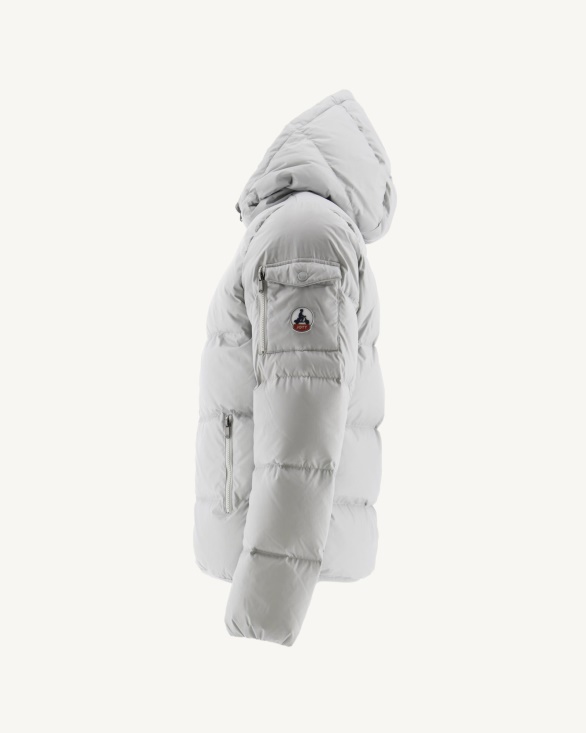 Soft Grey Toledo Extreme Cold Hooded Puffer Jacket Jott UK