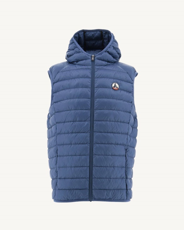 Jott UK Blue Jeans Hooded Sleeveless Down Jacket Pat