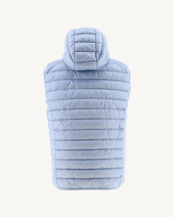 Soft Blue Hooded Sleeveless Down Jacket Pat Jott UK