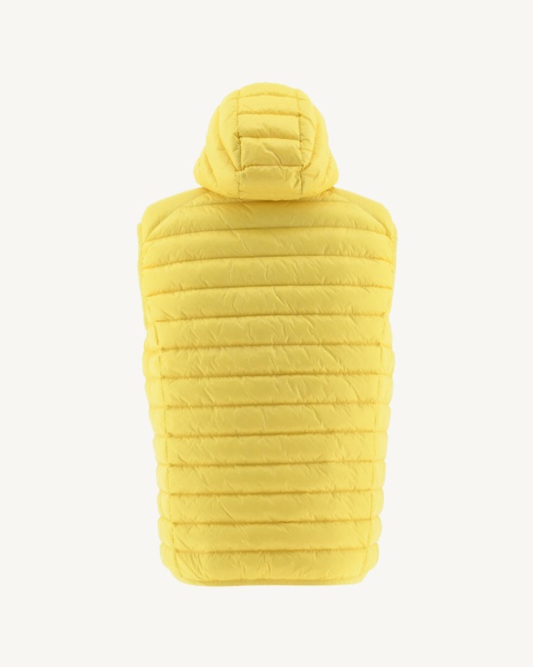 Jott UK Soft Yellow Hooded Sleeveless Down Jacket Pat