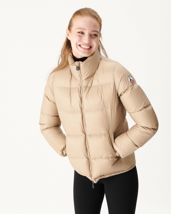 Extreme Cold Quilted Down Jacket Beige Cardiff Jott UK
