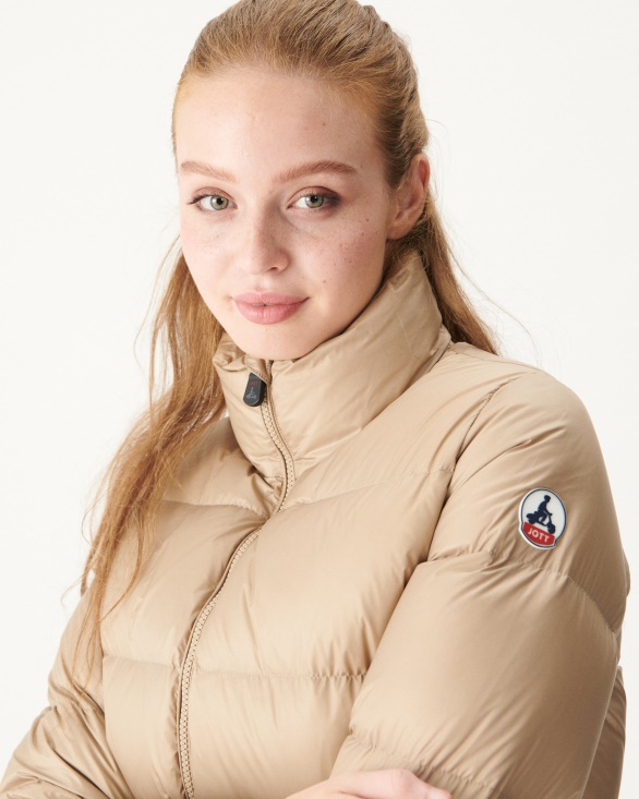 Extreme Cold Quilted Down Jacket Beige Cardiff Jott UK