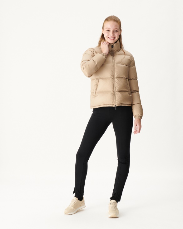 Extreme Cold Quilted Down Jacket Beige Cardiff Jott UK