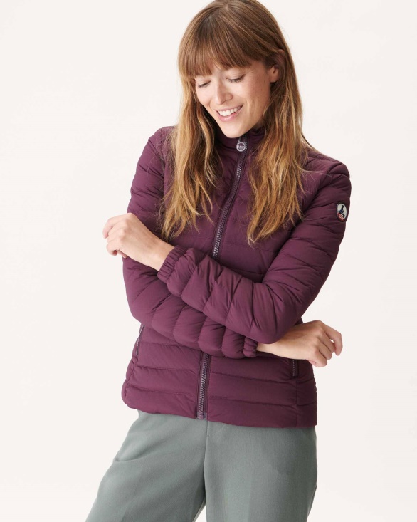 Lightweight Down Jacket Aubergine Jade Jott UK