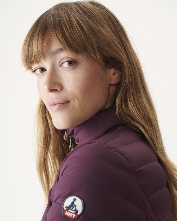 Lightweight Down Jacket Aubergine Jade Jott UK