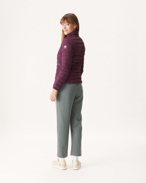 Lightweight Down Jacket Aubergine Jade Jott UK