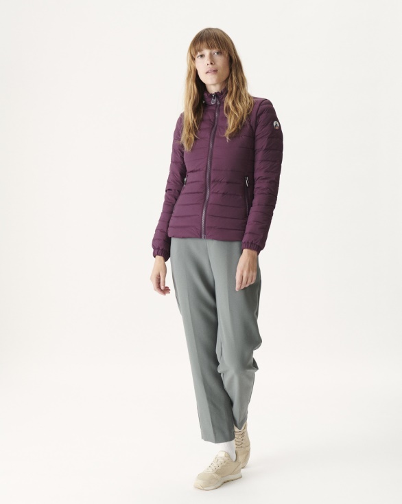Lightweight Down Jacket Aubergine Jade Jott UK