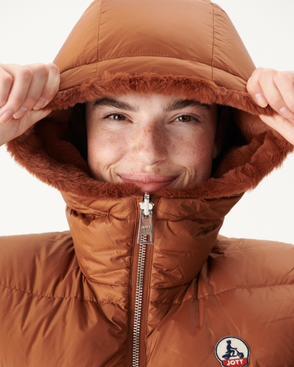 Jott UK Extreme Cold Reversible Down Jacket Caramel Daria