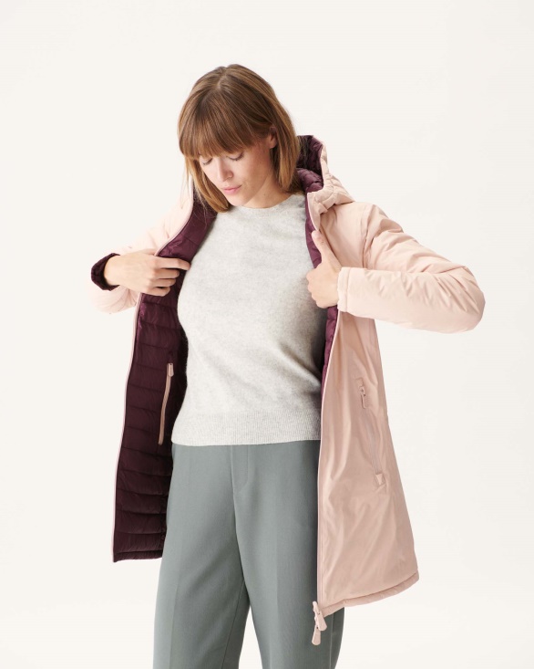 Reversible Light Down Jacket Rose Pale/Aubergine Moscou Jott UK