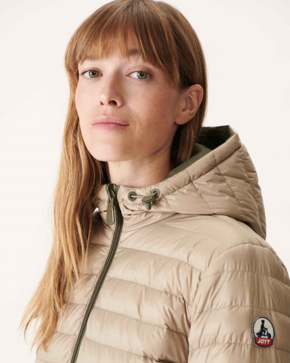 Reversible Light Down Jacket Army/Beige Moscou Jott UK