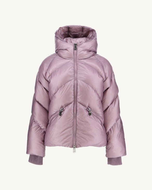 Violet Extreme Cold Hooded Puffer Jacket Stellar Jott UK