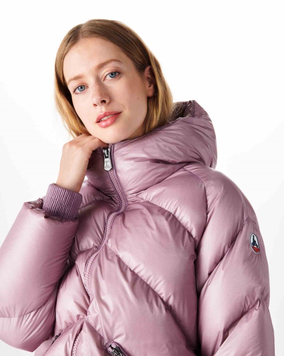 Violet Extreme Cold Hooded Puffer Jacket Stellar Jott UK