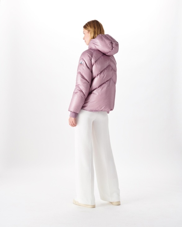 Violet Extreme Cold Hooded Puffer Jacket Stellar Jott UK
