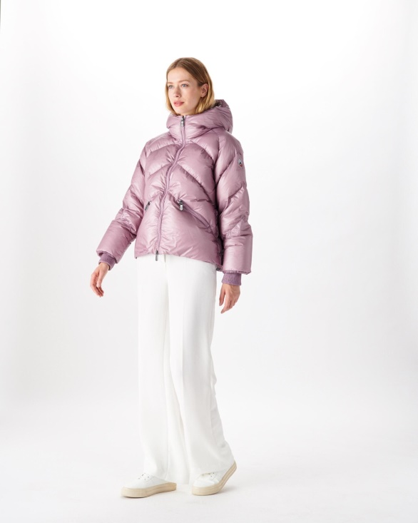 Violet Extreme Cold Hooded Puffer Jacket Stellar Jott UK