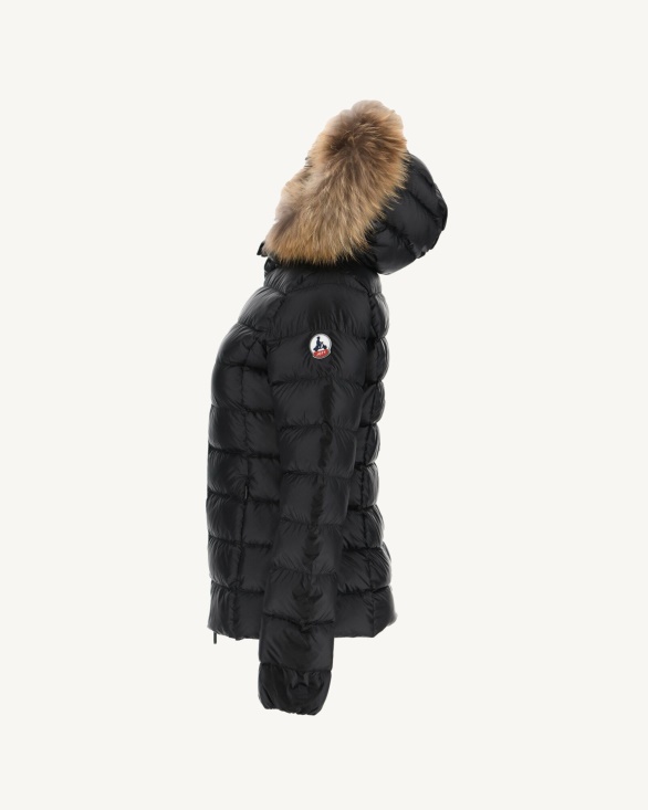 Jott UK Extreme Cold Hooded Down Jacket Noir Luxe