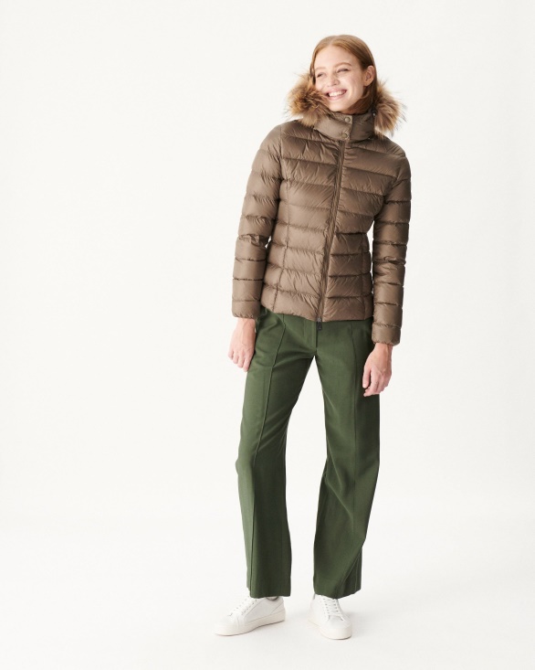 Jott UK Extreme Cold Hooded Down Jacket Taupe Luxe
