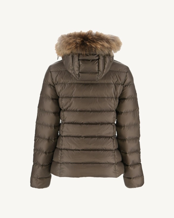 Jott UK Extreme Cold Hooded Down Jacket Taupe Luxe