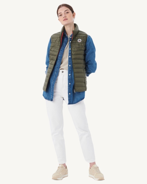 Jott UK Light Sleeveless Down Jacket Army Seda