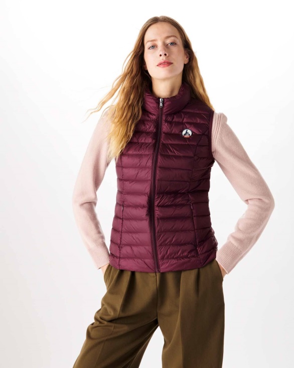 Light Sleeveless Down Jacket Aubergine Seda Jott UK
