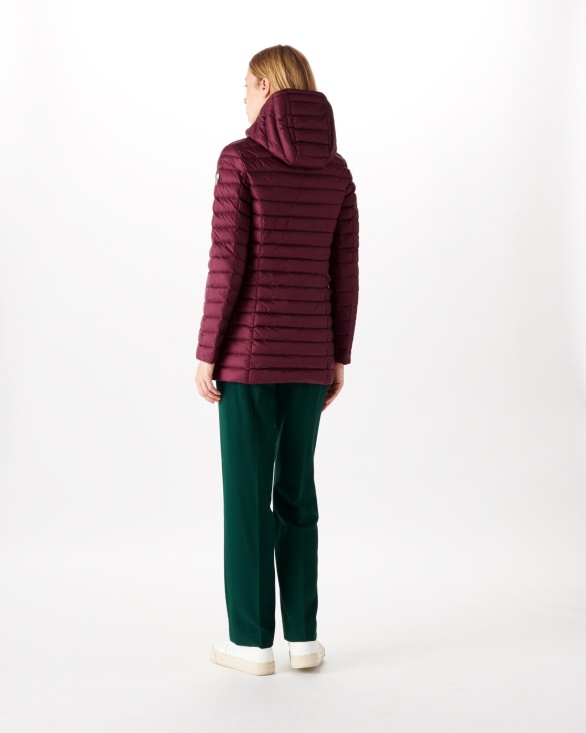 Jott UK Hooded Down Jacket Aubergine Nour